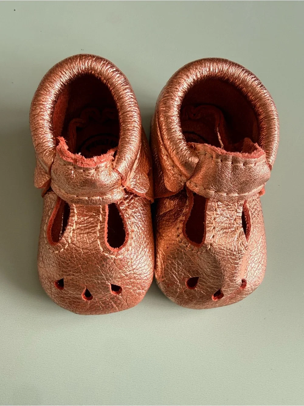 Freshly Picked Metallic Rose Gold Baby Mary Jane Shoes